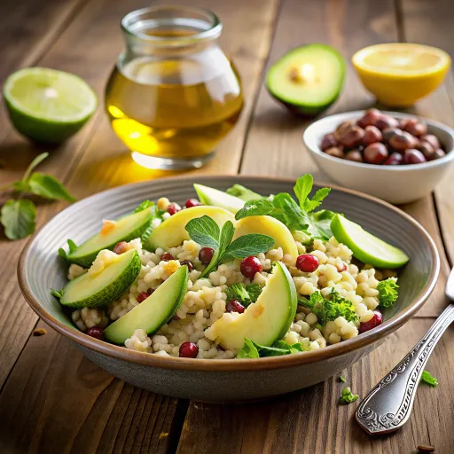 سلطة الكينوا بالأفوكادو والفاصوليا البيضاء